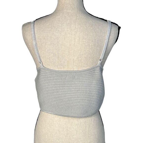 Aerie X-Large Cropped Ribbed Tank Top Adjustable Spaghetti Strap V-Neck Stretch - Picture 4 of 8